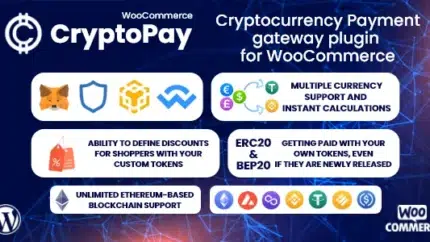 CryptoPay WooCommerce - Cryptocurrency payment gateway plugin Latest