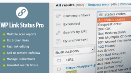 WP Link Status Pro – Fix Broken Links And Manage Redirections&nbsp Latest