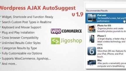 WordPress AJAX Search And AutoSuggest Plugin