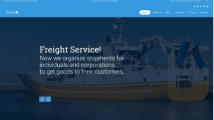 Porto – Seafaring Transportation and Logistics WordPress Theme Latest