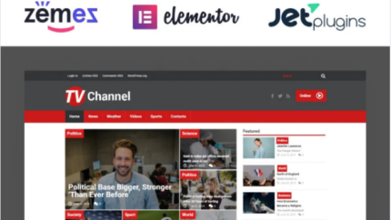 TVChannel – News Portal Modern Elementor WordPress Theme Latest